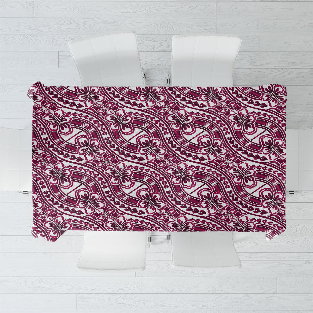 Hibiscus Bloom Island Tribal Waves Tablecloth Pink Polynesian Pattern LT01 Pink - Polynesian Pride