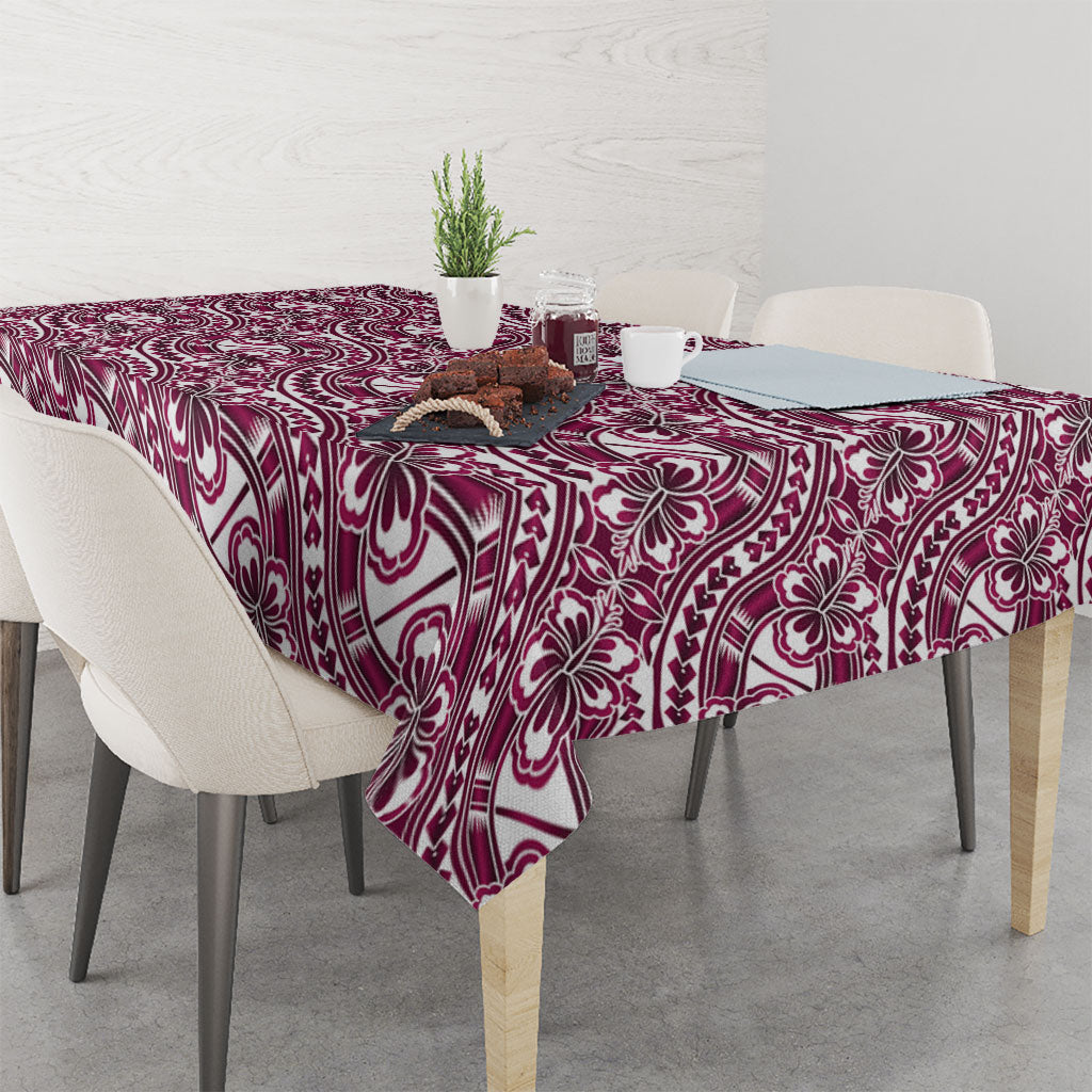 Hibiscus Bloom Island Tribal Waves Tablecloth Pink Polynesian Pattern LT01 - Polynesian Pride