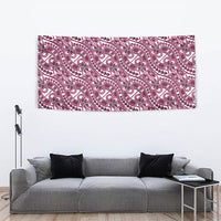 Hibiscus Bloom Island Tribal Waves Tapestry Pink Polynesian Pattern LT01 - Polynesian Pride