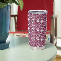 Hibiscus Bloom Island Tribal Waves Tumbler Cup Pink Polynesian Pattern LT01 - Polynesian Pride