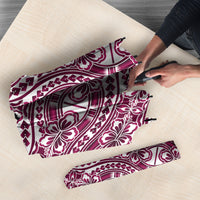Hibiscus Bloom Island Tribal Waves Umbrella Pink Polynesian Pattern LT01 - Polynesian Pride