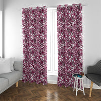 Hibiscus Bloom Island Tribal Waves Window Curtain Pink Polynesian Pattern LT01 With Grommets Pink - Polynesian Pride