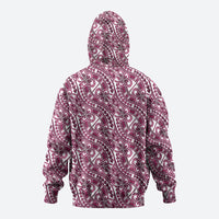 Hibiscus Bloom Island Tribal Waves Zip Hoodie Pink Polynesian Pattern LT01 - Polynesian Pride