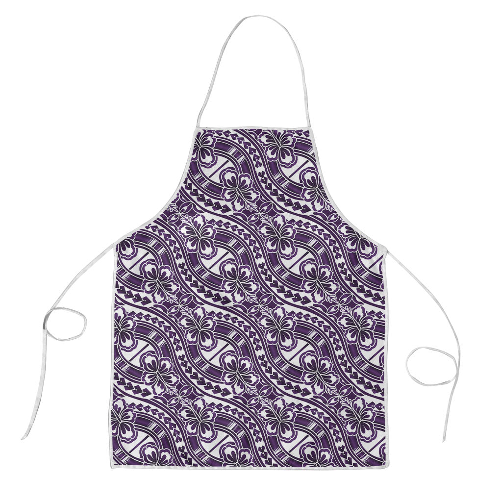 Hibiscus Bloom Island Tribal Waves Apron Purple Polynesian Pattern LT01 Purple - Polynesian Pride