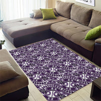 Hibiscus Bloom Island Tribal Waves Area Rug Purple Polynesian Pattern LT01 - Polynesian Pride