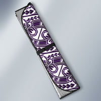 Hibiscus Bloom Island Tribal Waves Auto Sun Shade Purple Polynesian Pattern LT01 - Polynesian Pride