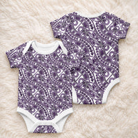 Hibiscus Bloom Island Tribal Waves Baby Onesie Purple Polynesian Pattern LT01 - Polynesian Pride