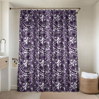 Hibiscus Bloom Island Tribal Waves Bathroom Set Purple Polynesian Pattern LT01 Shower Curtain Only Purple - Polynesian Pride