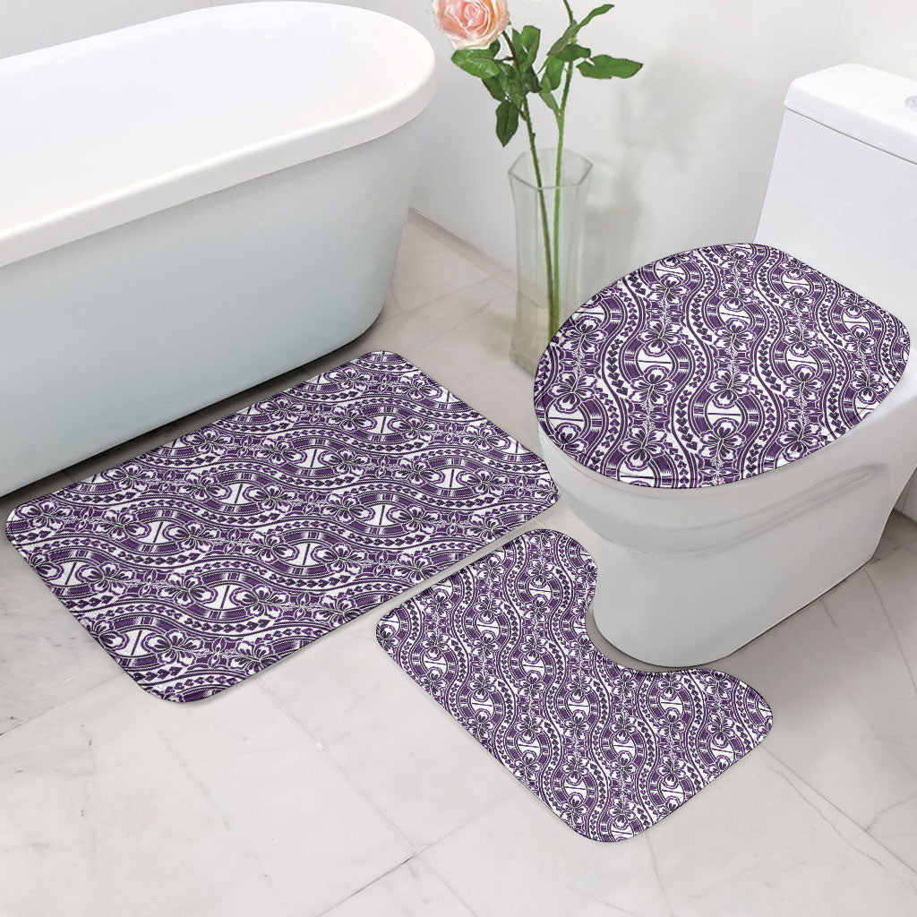 Hibiscus Bloom Island Tribal Waves Bathroom Set Purple Polynesian Pattern LT01 - Polynesian Pride
