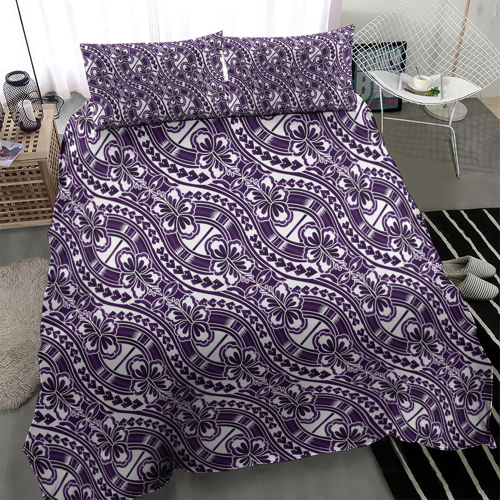 Hibiscus Bloom Island Tribal Waves Bedding Set Purple Polynesian Pattern LT01 - Polynesian Pride