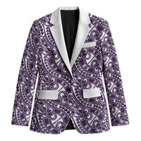 Hibiscus Bloom Island Tribal Waves Blazer Purple Polynesian Pattern LT01 Unisex Purple - Polynesian Pride