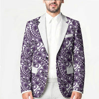 Hibiscus Bloom Island Tribal Waves Blazer Purple Polynesian Pattern LT01 - Polynesian Pride