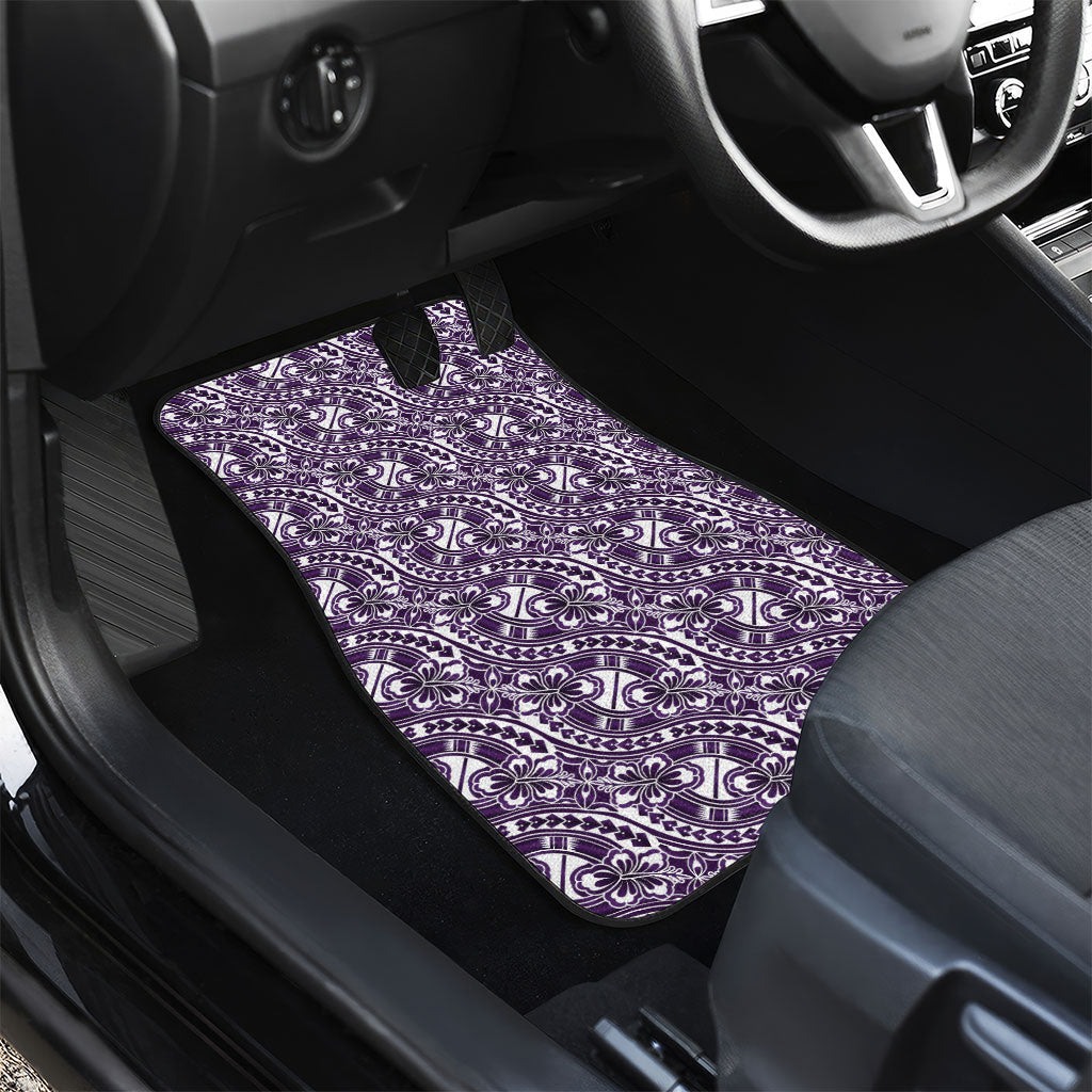 Hibiscus Bloom Island Tribal Waves Car Mats Purple Polynesian Pattern LT01 - Polynesian Pride