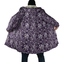 Hibiscus Bloom Island Tribal Waves Cloak Purple Polynesian Pattern LT01 - Polynesian Pride