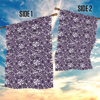 Hibiscus Bloom Island Tribal Waves Garden Flag Purple Polynesian Pattern LT01 - Polynesian Pride