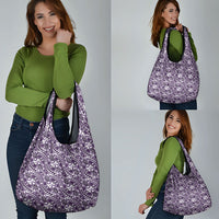 Hibiscus Bloom Island Tribal Waves Grocery Bag Purple Polynesian Pattern LT01 - Polynesian Pride