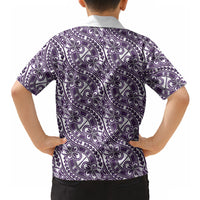 Hibiscus Bloom Island Tribal Waves Hawaiian Shirt Purple Polynesian Pattern LT01 - Polynesian Pride