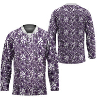Hibiscus Bloom Island Tribal Waves Hockey Jersey Purple Polynesian Pattern LT01 - Polynesian Pride