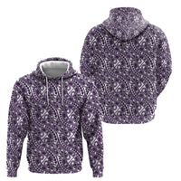 Hibiscus Bloom Island Tribal Waves Hoodie Purple Polynesian Pattern LT01 - Polynesian Pride