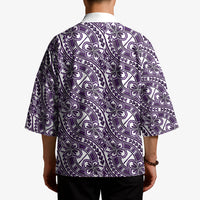 Hibiscus Bloom Island Tribal Waves Kimono Purple Polynesian Pattern LT01 - Polynesian Pride