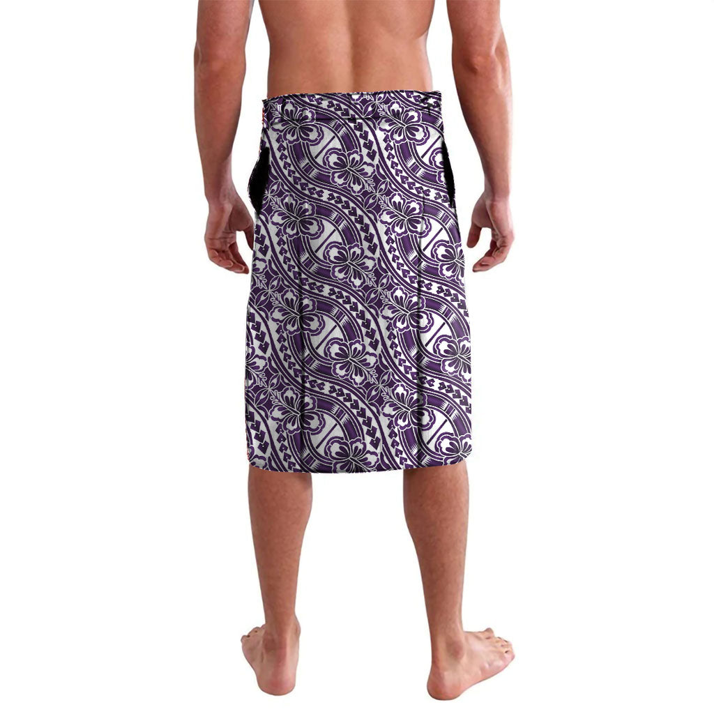 Hibiscus Bloom Island Tribal Waves Lavalava Purple Polynesian Pattern LT01 - Polynesian Pride