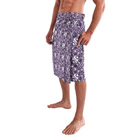 Hibiscus Bloom Island Tribal Waves Lavalava Purple Polynesian Pattern LT01 - Polynesian Pride