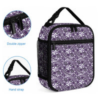 Hibiscus Bloom Island Tribal Waves Lunch Bag Purple Polynesian Pattern LT01 - Polynesian Pride