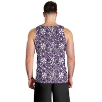 Hibiscus Bloom Island Tribal Waves Men Tank Top Purple Polynesian Pattern LT01 - Polynesian Pride