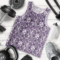 Hibiscus Bloom Island Tribal Waves Men Tank Top Purple Polynesian Pattern LT01 - Polynesian Pride