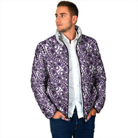 Hibiscus Bloom Island Tribal Waves Padded Jacket Purple Polynesian Pattern LT01 - Polynesian Pride