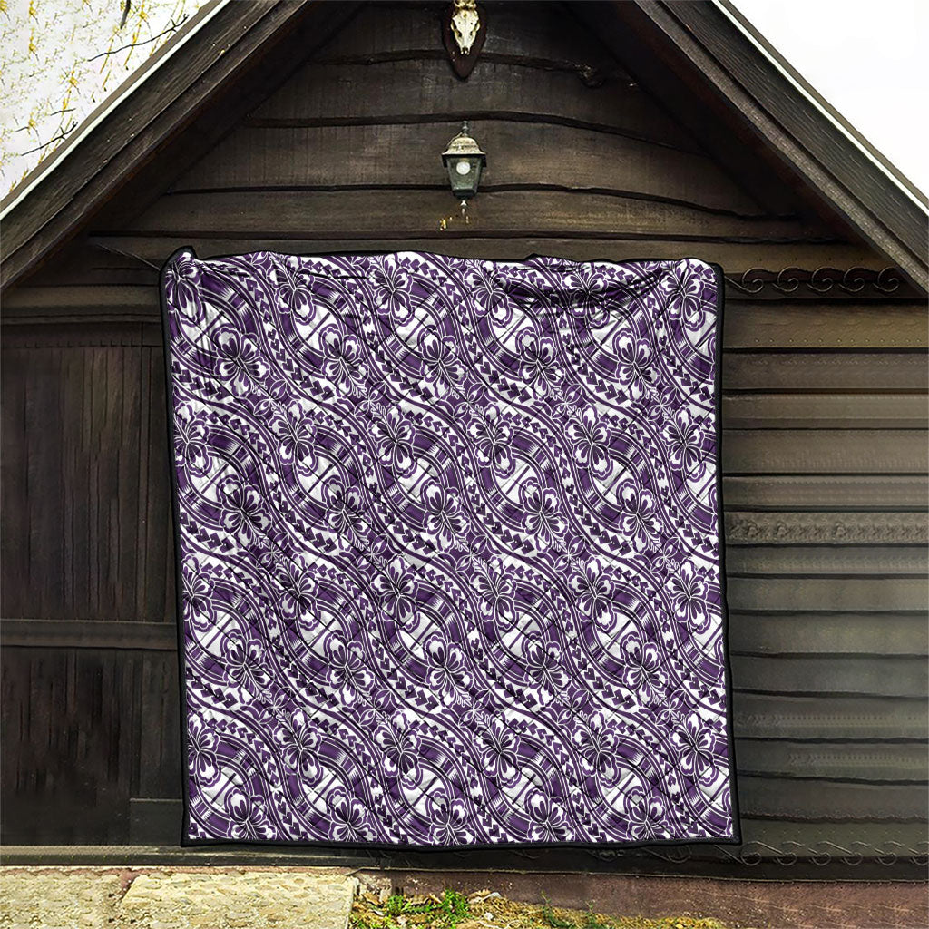 Hibiscus Bloom Island Tribal Waves Quilt Purple Polynesian Pattern LT01 - Polynesian Pride