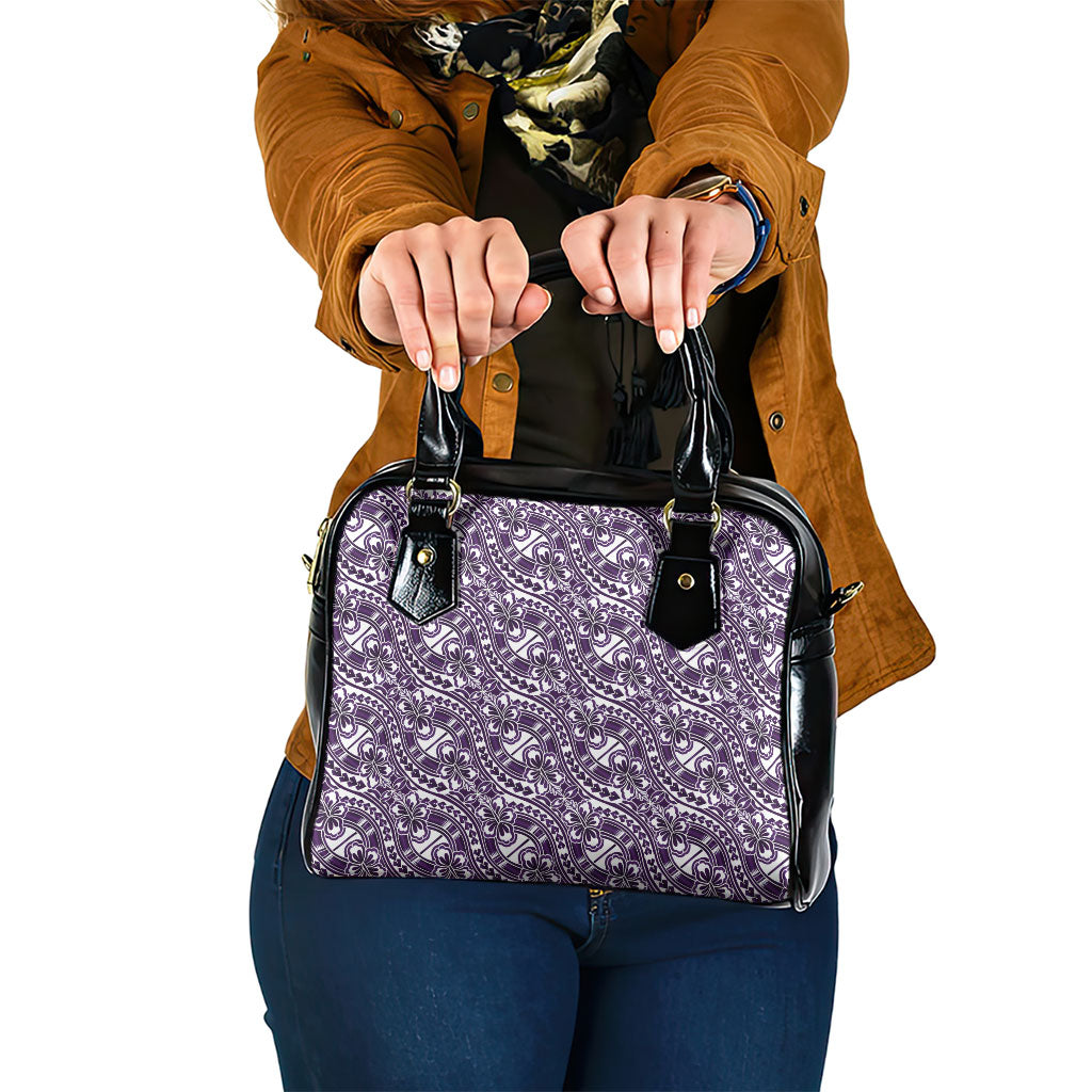 Hibiscus Bloom Island Tribal Waves Shoulder Handbag Purple Polynesian Pattern LT01 One Size Purple - Polynesian Pride