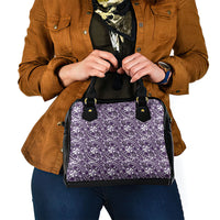 Hibiscus Bloom Island Tribal Waves Shoulder Handbag Purple Polynesian Pattern LT01 - Polynesian Pride