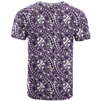 Hibiscus Bloom Island Tribal Waves T Shirt Purple Polynesian Pattern LT01 - Polynesian Pride