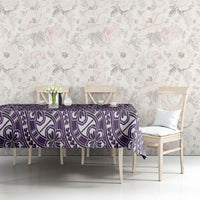 Hibiscus Bloom Island Tribal Waves Tablecloth Purple Polynesian Pattern LT01 - Polynesian Pride