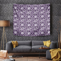 Hibiscus Bloom Island Tribal Waves Tapestry Purple Polynesian Pattern LT01 Purple - Polynesian Pride