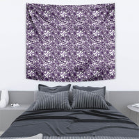 Hibiscus Bloom Island Tribal Waves Tapestry Purple Polynesian Pattern LT01 - Polynesian Pride