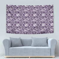 Hibiscus Bloom Island Tribal Waves Tapestry Purple Polynesian Pattern LT01 - Polynesian Pride