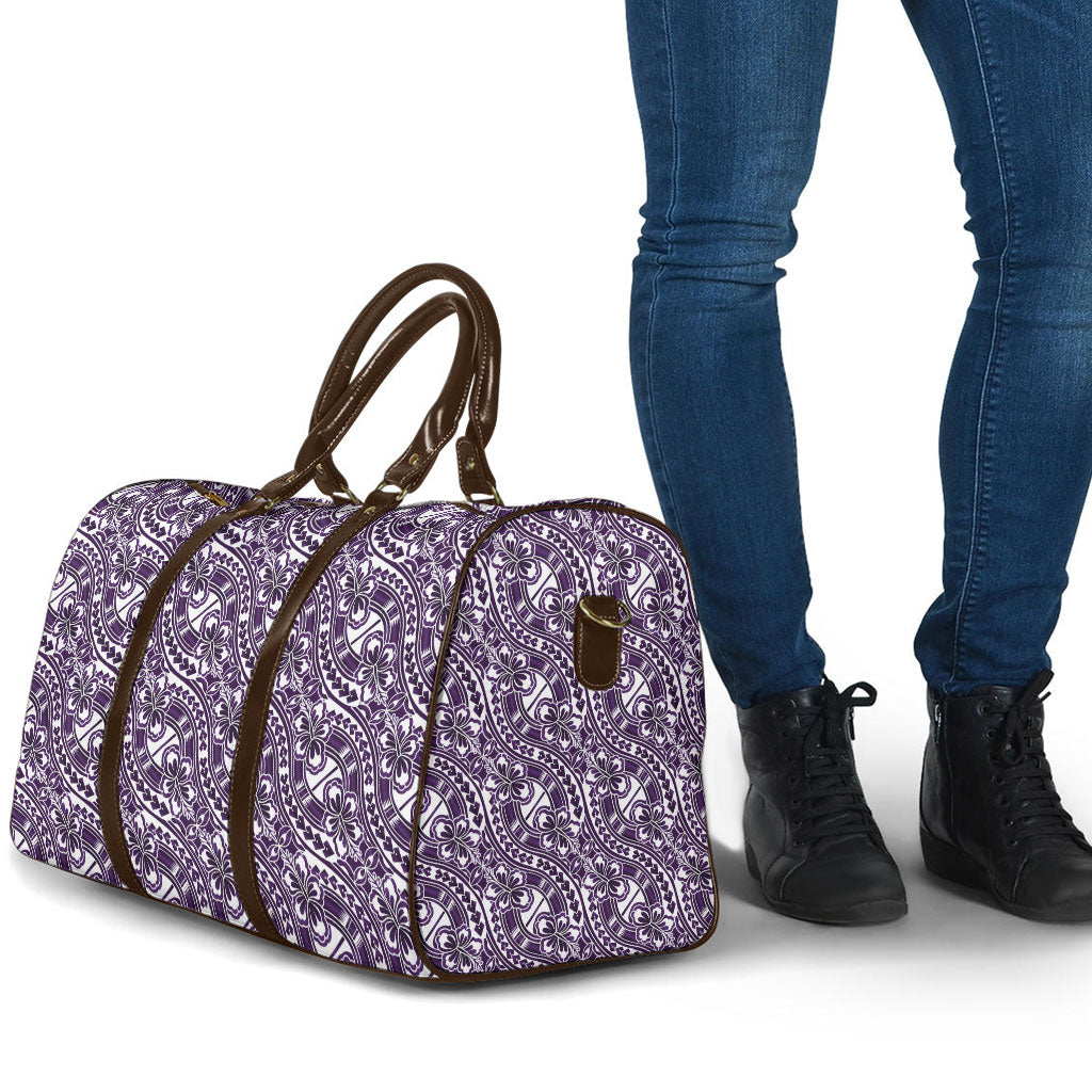 Hibiscus Bloom Island Tribal Waves Travel Bag Purple Polynesian Pattern LT01 - Polynesian Pride