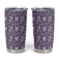 Hibiscus Bloom Island Tribal Waves Tumbler Cup Purple Polynesian Pattern LT01 Purple - Polynesian Pride