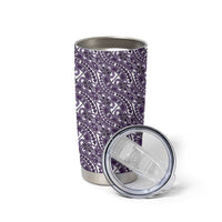 Hibiscus Bloom Island Tribal Waves Tumbler Cup Purple Polynesian Pattern LT01 - Polynesian Pride