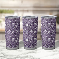 Hibiscus Bloom Island Tribal Waves Tumbler Cup Purple Polynesian Pattern LT01 - Polynesian Pride