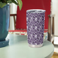 Hibiscus Bloom Island Tribal Waves Tumbler Cup Purple Polynesian Pattern LT01 - Polynesian Pride