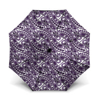 Hibiscus Bloom Island Tribal Waves Umbrella Purple Polynesian Pattern LT01 One Size Folded 11.42 inch Opened Diameter 37.4 inch Purple - Polynesian Pride