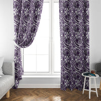 Hibiscus Bloom Island Tribal Waves Window Curtain Purple Polynesian Pattern LT01 - Polynesian Pride