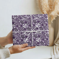 Hibiscus Bloom Island Tribal Waves Wrapping Paper Purple Polynesian Pattern LT01 - Polynesian Pride