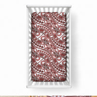Hibiscus Bloom Island Tribal Waves Baby Bed Cover Red Polynesian Pattern LT01 28 × 52 in Red - Polynesian Pride
