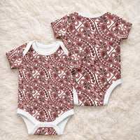Hibiscus Bloom Island Tribal Waves Baby Onesie Red Polynesian Pattern LT01 - Polynesian Pride