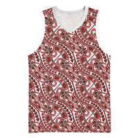 Hibiscus Bloom Island Tribal Waves Basketball Jersey Red Polynesian Pattern LT01 Unisex Red - Polynesian Pride