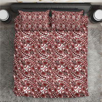 Hibiscus Bloom Island Tribal Waves Bedding Set Red Polynesian Pattern LT01 Red - Polynesian Pride